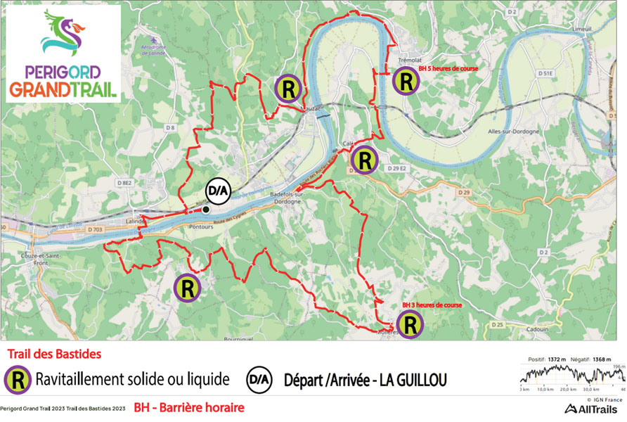 Parcours Trail des Bastides 2023